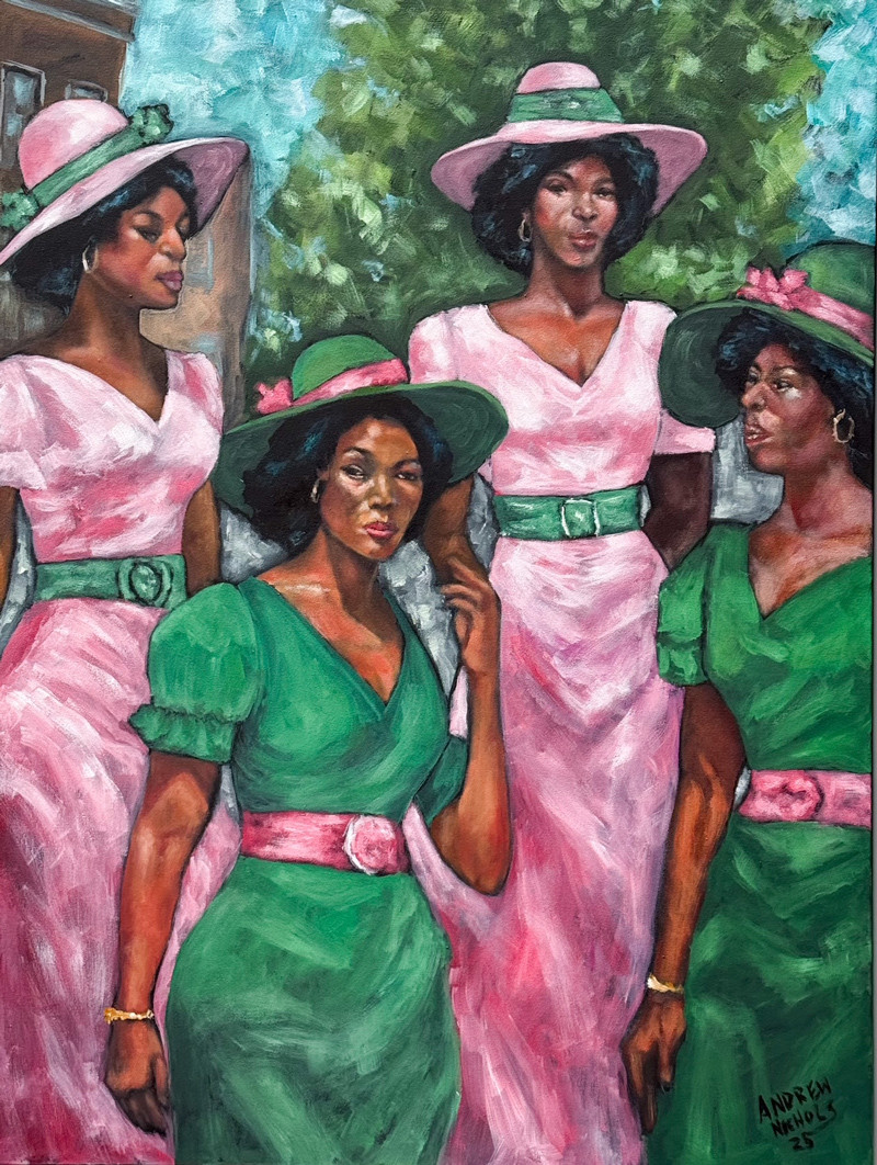 Ladies in Pink and Green 2